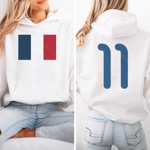 French Tribute #11 Jersey Style Football Inspired Graphic Tee, 2-Sided Casual France Player Design, Soccer 2026 World USA Unisex T-Shirt afbeelding 12
