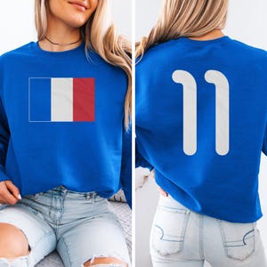French Tribute #11 Jersey Style Football Inspired Graphic Tee, 2-Sided Casual France Player Design, Soccer 2026 World USA Unisex T-Shirt afbeelding 6