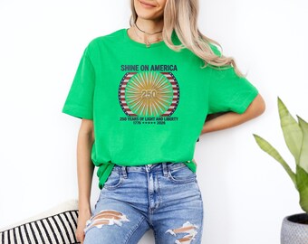 Historic American Freedom Design, 250 Years Of Light And Liberty Heritage Heritage Graphic Tee, Anniversary Celebration Gift Unisex T-Shirt