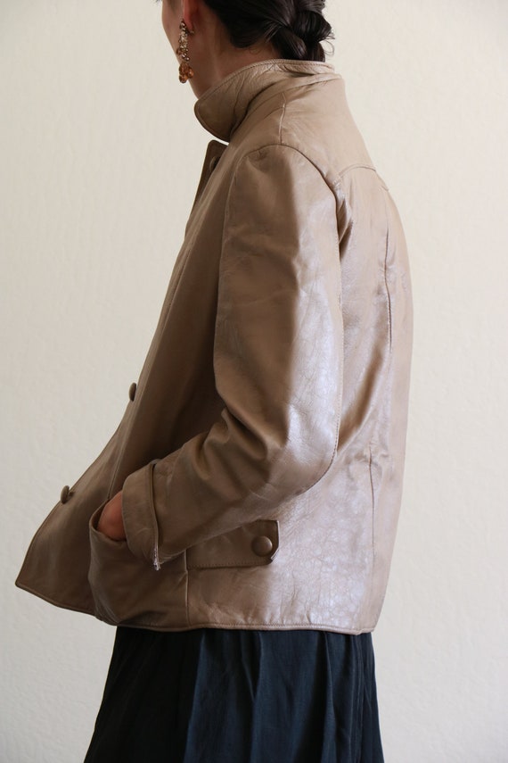 Beige leather jacket