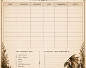 Fantasy Pantry Inventory Printable | Dragon Kitchen Organization PDF | Dark Academia Pantry Tracker | Instant Download