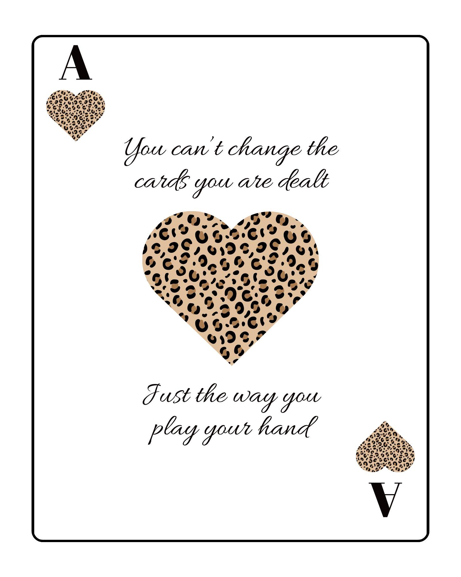 Cheetah Card - Can't Change the Cards You Are Dealt - Etsy