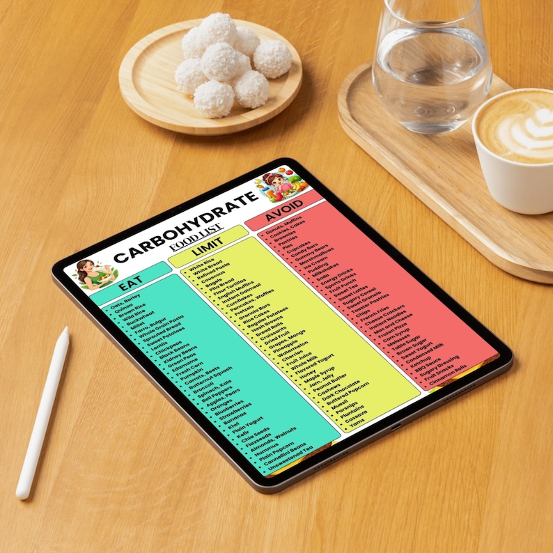 Carbohydrate Food List Printable | Carb Counting Eat Limit Avoid Chart ...