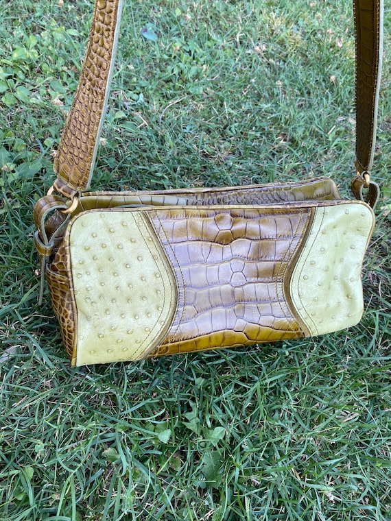 90s Vintage bag Design Max Mara/Green bag leather/Olive bag Max Mara/Max Mara bag