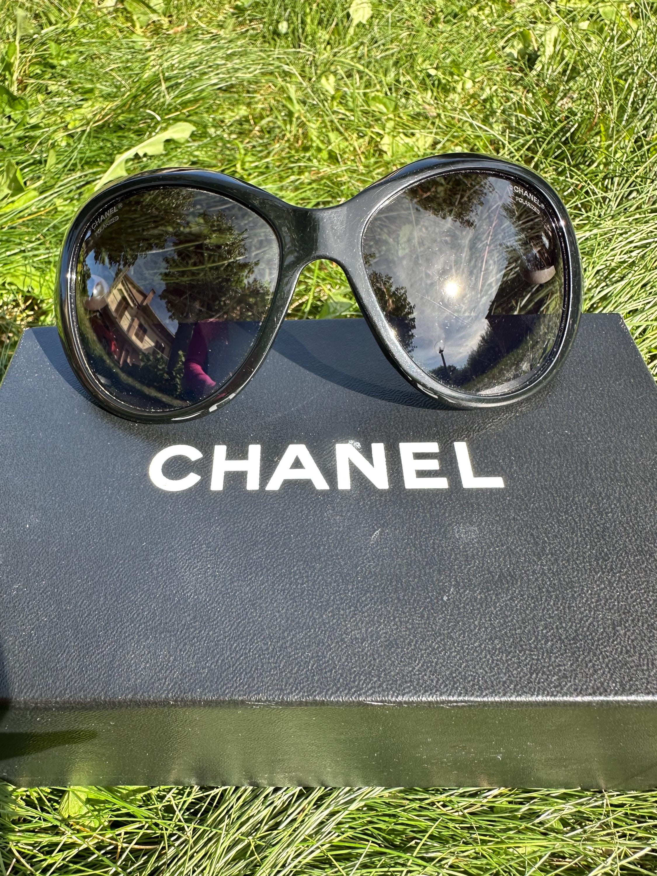 希少　CHANEL ブラック オーバルサングラス　ヴィンテージ Chanel sunglasses vintage - Etsy 日本