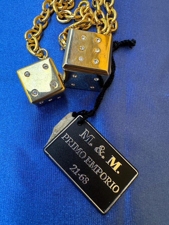 Dice watch necklace M&M Primo Empirio/Gold necklace dice watch/Necklace watch dice/Dado orologio con collana Primo Emporio