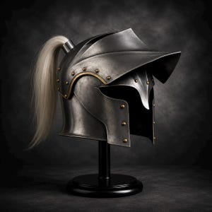 Casco de caballero medieval de acero hecho a mano / Casco de caballero ponible / Casco de armadura medieval / Casco de cruzado / Casco para LARP y cosplay