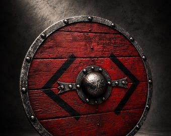 Handmade Wooden Viking Shield | Bjorn Ironside Norse Warrior Battle LARP Decor