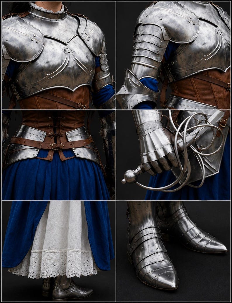 Women's Medieval Steel Knight Armor Set | LARP Cosplay Gothic Warrior ...