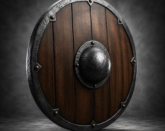 Handmade Viking Wooden Battle Shield | Norse Warrior Round Shield | Medieval Viking Shield | LARP Combat Shield | Viking Cosplay Prop