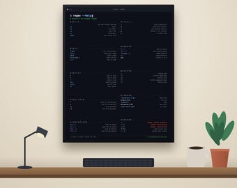 Regex Cheat Sheet Poster, Reguliere Expressie Referentie, Matte Developer Print