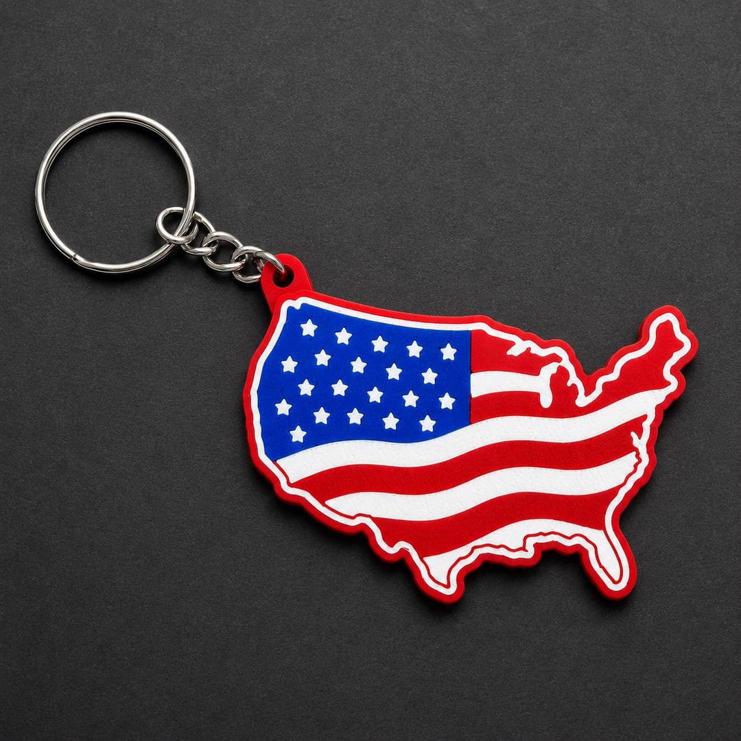 USA Flag Keychain, American Flag Key Ring, Patriotic USA Gift, 3D ...