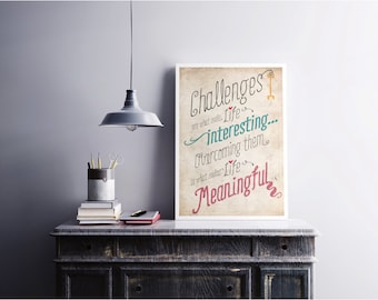 Challenges Inspirational Art Poster Digital Download