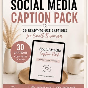 Paquete de textos para redes sociales para pequeñas empresas / 30 textos listos para usar (descarga digital)