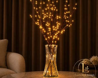 Lighted Willow Branches, Warm White LED Twig Lights, Bendable Decorative Tree Branches