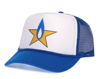 Vintage Style Blue Flame Trucker Hat