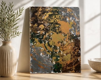 Quadro astratto dai toni della terra 12x16 / Decorazione murale neutra / Arredamento rustico per la casa / Opera originale acrilica