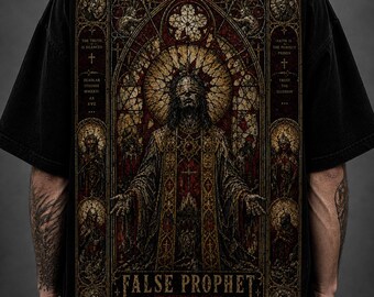 Camiseta Falso Profeta, Camiseta Gótica Gótica, Ropa Urbana del Renacimiento Oscuro