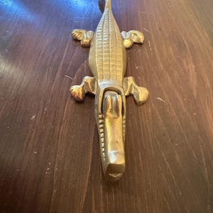 Vintage Brass Alligator/Crocodile Nutcracker