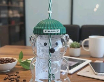 Starbucks Bearista Bear Series Gobelet en verre pour ours en verre 2026, édition limitée, 500 ml/20 oz