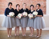 Clarisa - Ash Gray Tulle Skirt, Bridesmaids Skirt, Charcoal Gray Adult Tutu,  Puffy Tutu, Princess Tutu, Midi Tutu, Plus Size Tulle Skirt