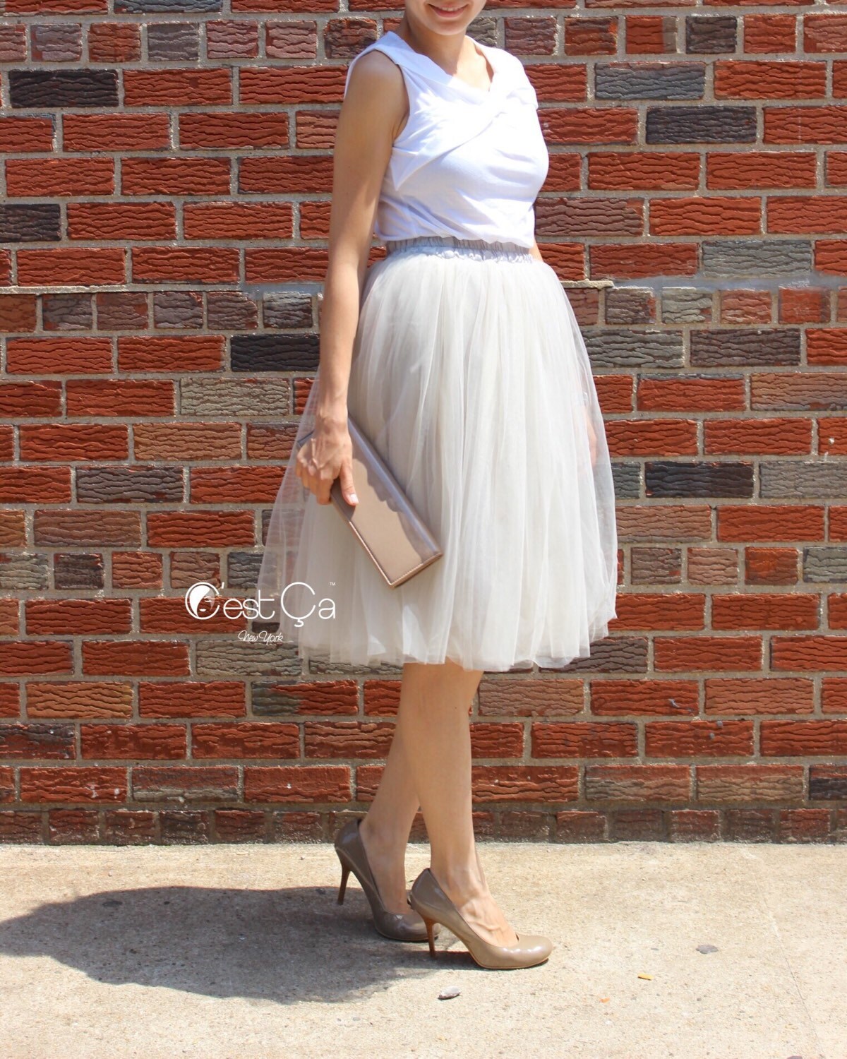 Claire Dove Gray Tulle Skirt Soft Tulle Skirt Tea Length | Etsy
