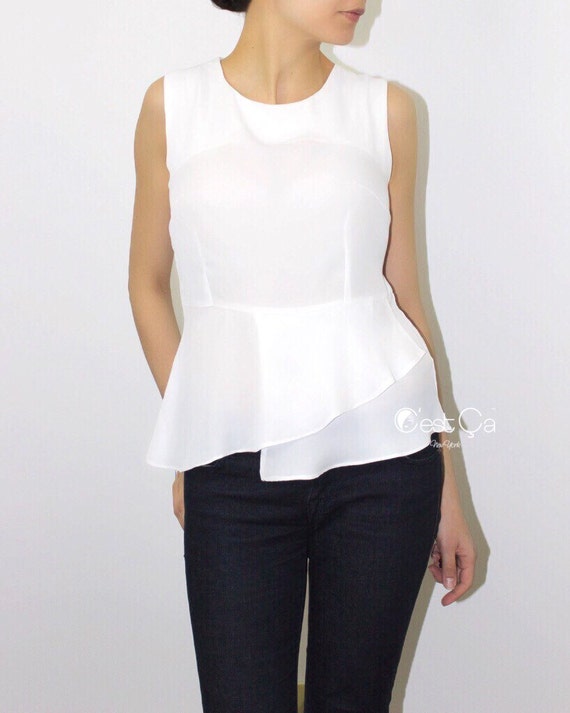 white cocktail blouse