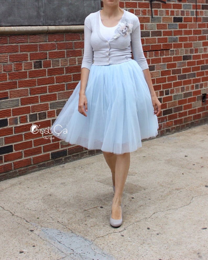 Clarisa Baby Blue Tulle Skirt Blue Gray Tutu 6-layers | Etsy
