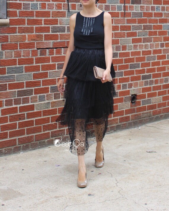 tiered tulle maxi skirt