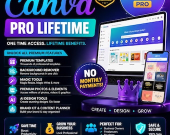 Canva Pro para autónomos, diseñadores gráficos y emprendedores / Obtén acceso a todas las herramientas Pro