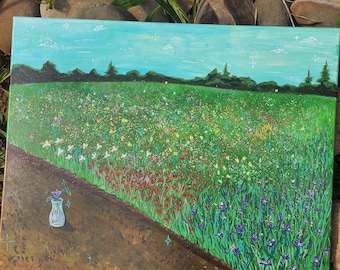Levend maar niet levend acrylschilderij