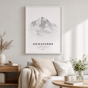 Annapurna Poster – Goddess of Harvests Nepal Print – Himalaya Wall Art – Pokhara Hiking Gift – First Eight Thousander Decor