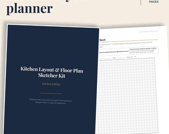 Plan d'aménagement de cuisine à imprimer | Gabarits de découpe des placards à l'échelle (PDF) | Plan de cuisine | Concepteur