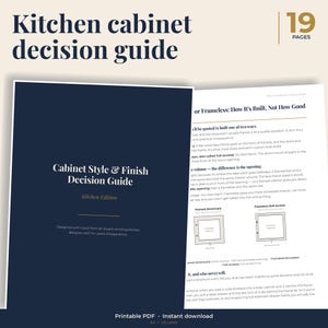 Kitchen cabinet decision guide, 19 pages, printable PDF