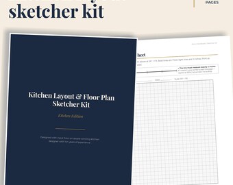 Kitchen Layout Planner Printable | Scale Cabinet Cutouts PDF | Kitchen Floor Plan | Designer