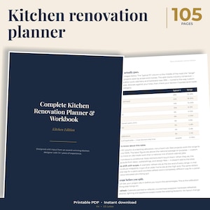 Kitchen renovation planner, 105 pages, printable PDF