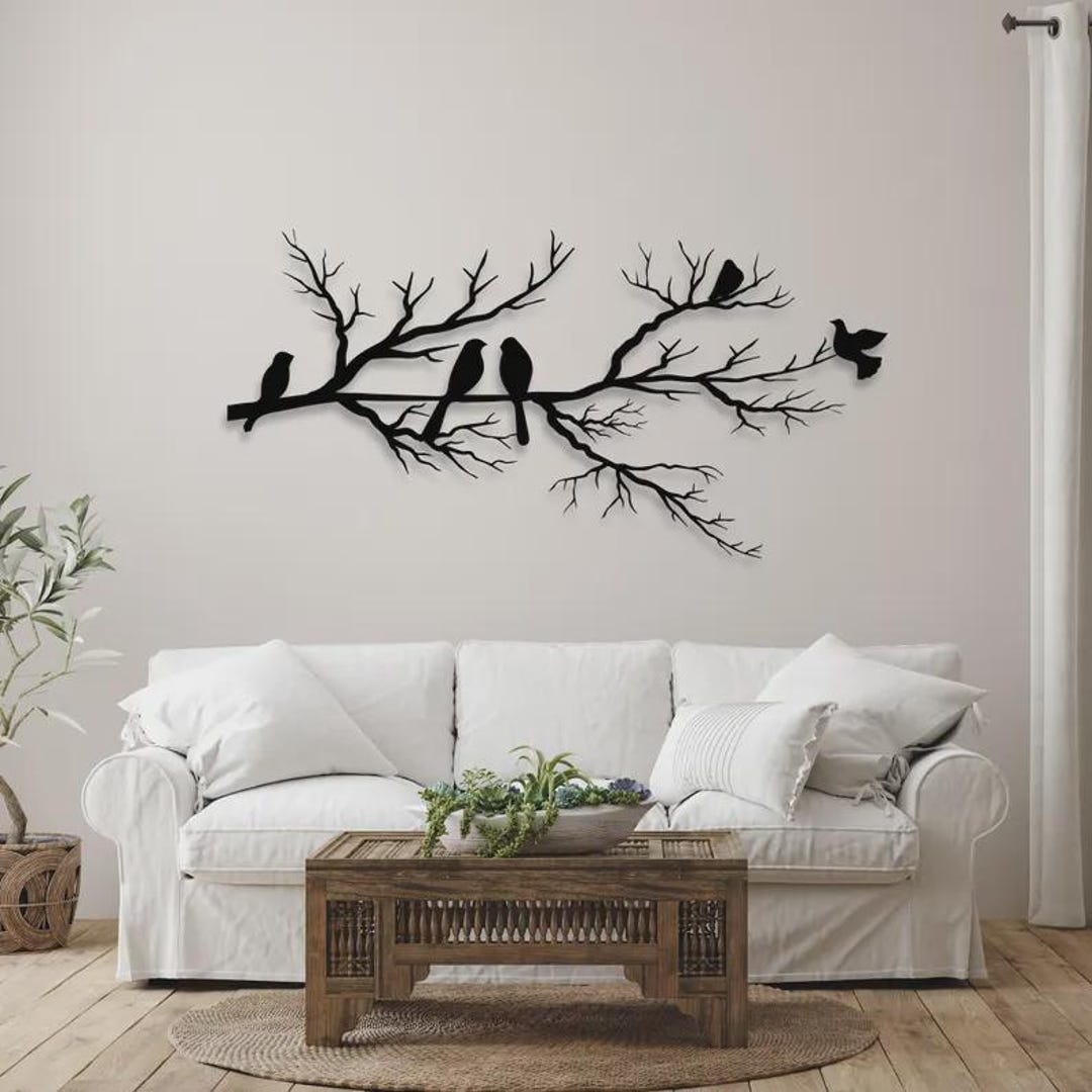 Metal Wall Art - Birds on a Branch Metal Wall Decor| Bird Lovers Gift ...