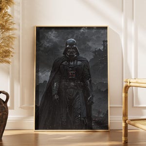 Star Wars Darth Vader-affisch, väggkonst från Dark Side, Sith Lord-tryck, galaktisk sci-fi-dekor, konstverk från biorummet, present till fans
