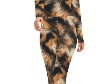 Jumpsuit met hoge hals en print van een Perzische kat in schildpadpatroon, perfect voor een Princess Donut cosplay outfit. Dungeon Crawler Carl. Gratis verzending.