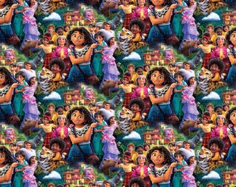 Encanto Mirabel Madrigal Fabric Disney Casita Family Movie Characters Fabric Disney Cartoon 100% Cotton Fabric Anime Fabric By The Half Yard