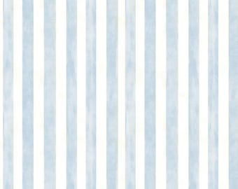 Watercolor Blue&White Stripe Fabric Light Blue Vertical Stripes Minimalist Fabric Cartoon 100% Cotton Fabric Anime Fabric By The Half Yard