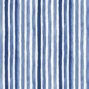 Puede incluir: Patrón de estilo acuarela con rayas verticales en tonos azules y blancos. Las rayas tienen un aspecto texturizado, dando una sensación de pintado a mano. Adecuado para tela, papel pintado u otros usos decorativos.