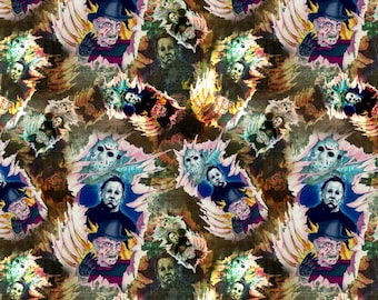 Halloween Horror Movie Killers Fabric Michael Myers Spooky Villain Fabric Disney Cartoon 100% Cotton Fabric Anime Fabric By The Half Yard