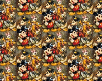 Mickey Mouse & Friends stof retro Mickey Donald Minnie Goofy Pluto stof Disney Cartoon 100% katoenen stof anime stof op maat gesneden