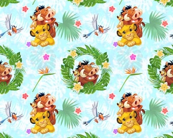 Lion King Fabric Simba Timon Pumbaa Tropical Jungle Hakuna Matata Disney Fabric Cartoon 100% Cotton Fabric Anime Fabric By The Half Yard