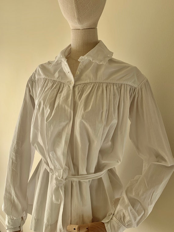 Original Vintage 1910s French Edwardian Cotton Shi
