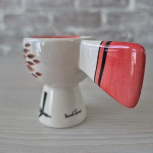 Anthropologie Red Bird Egg Cup Hannah Turner Ceramic zdjęcie 6