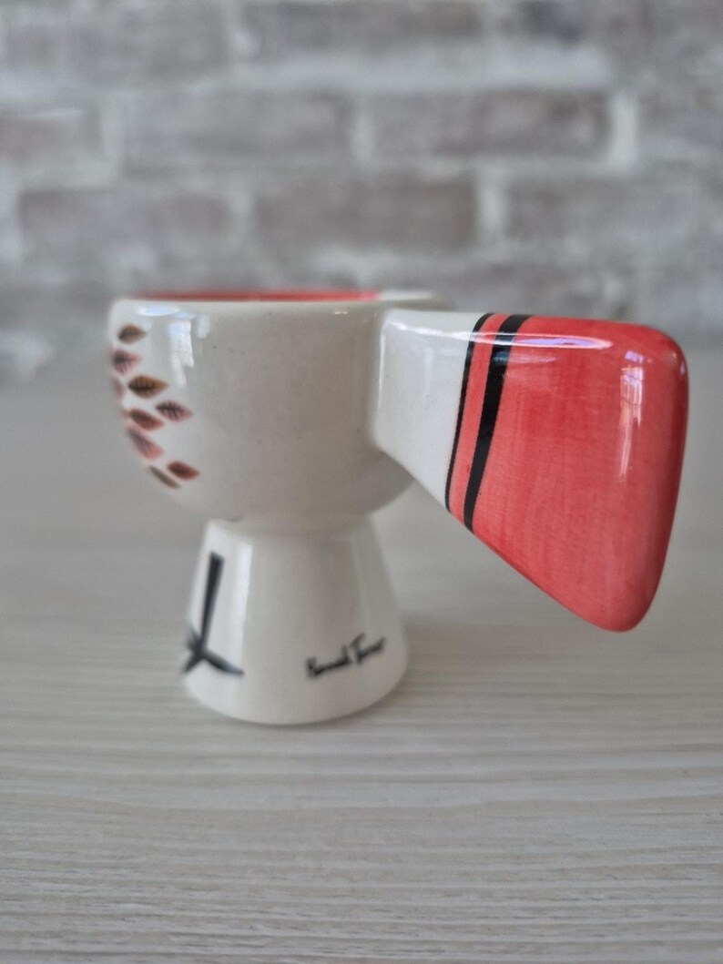 Anthropologie Red Bird Egg Cup Hannah Turner Ceramic zdjęcie 6
