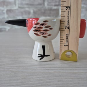 Anthropologie Red Bird Egg Cup Hannah Turner Ceramic zdjęcie 14