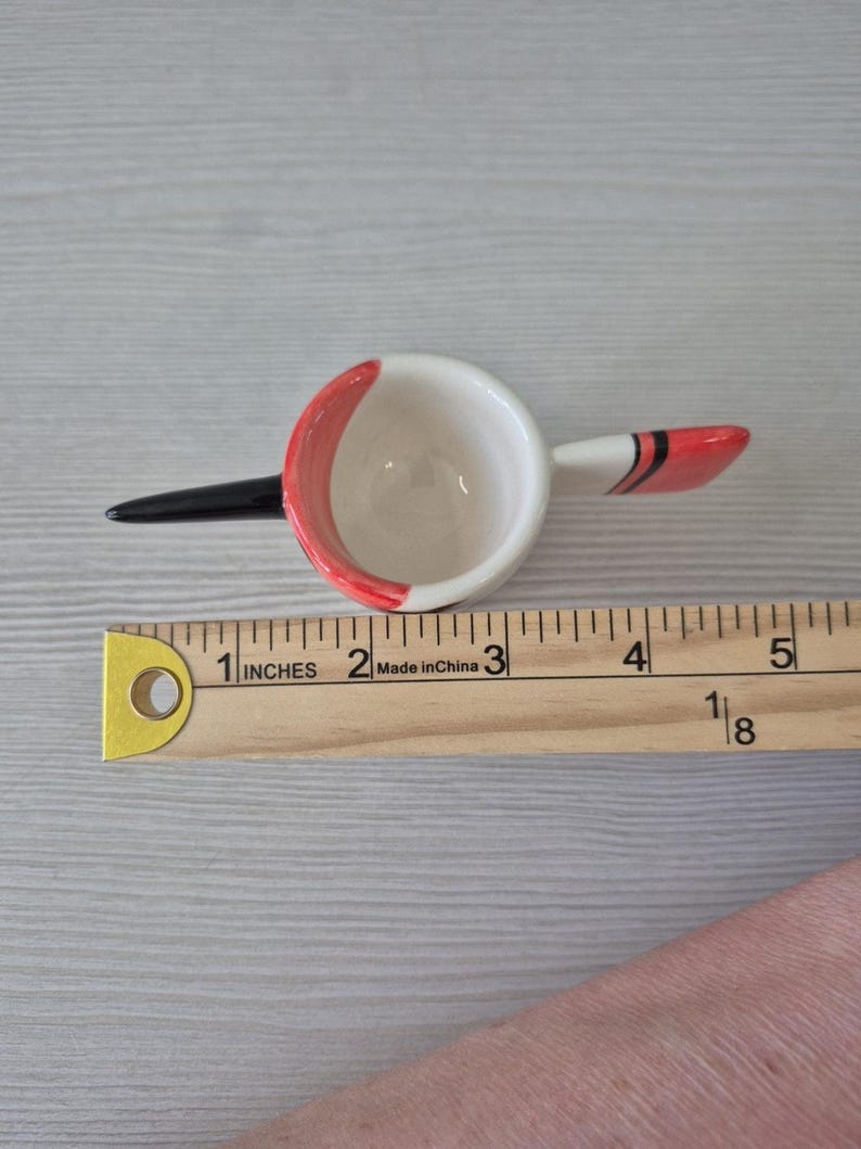 Anthropologie Red Bird Egg Cup Hannah Turner Ceramic zdjęcie 15